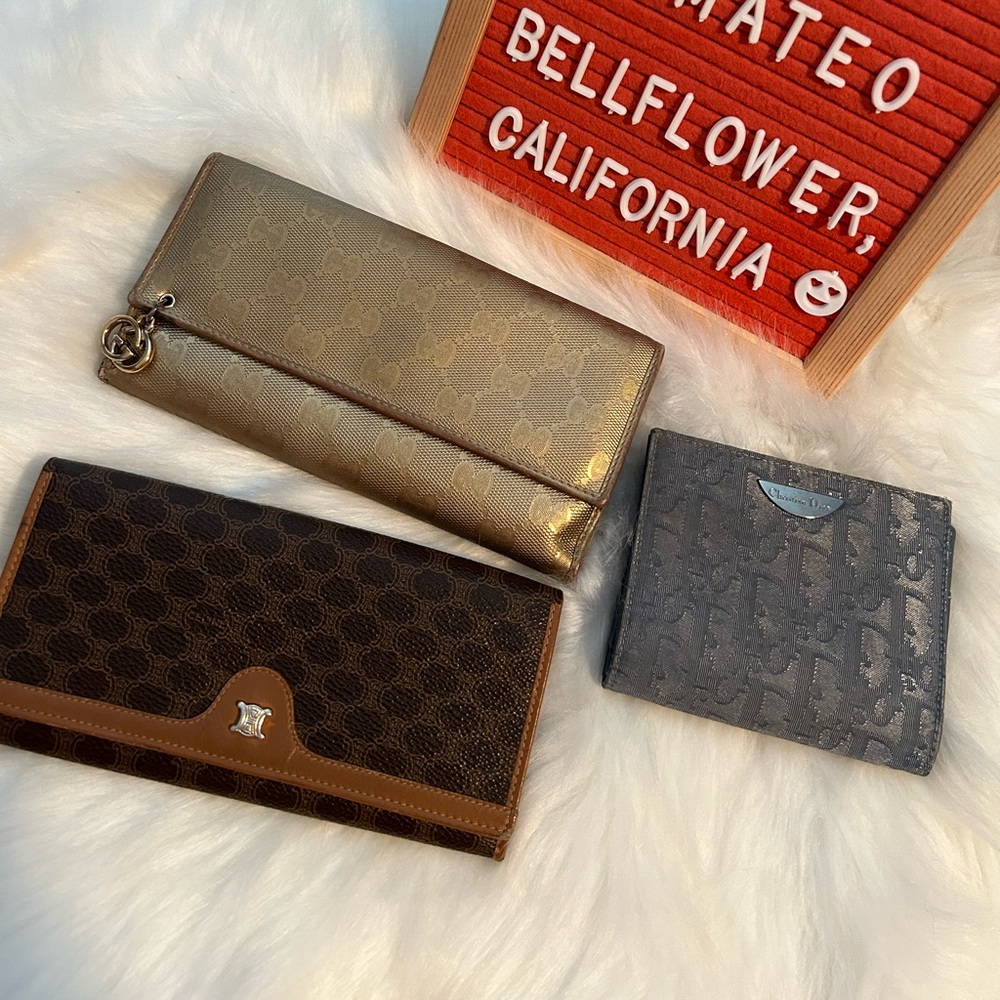 💯 Authentic preloved bundle wallets for all 3 for $450 (Gucci, Celine and CD)